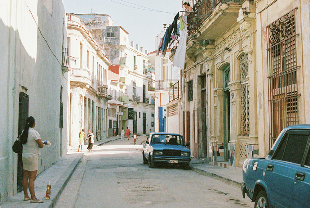 Street scene from Cuba on film