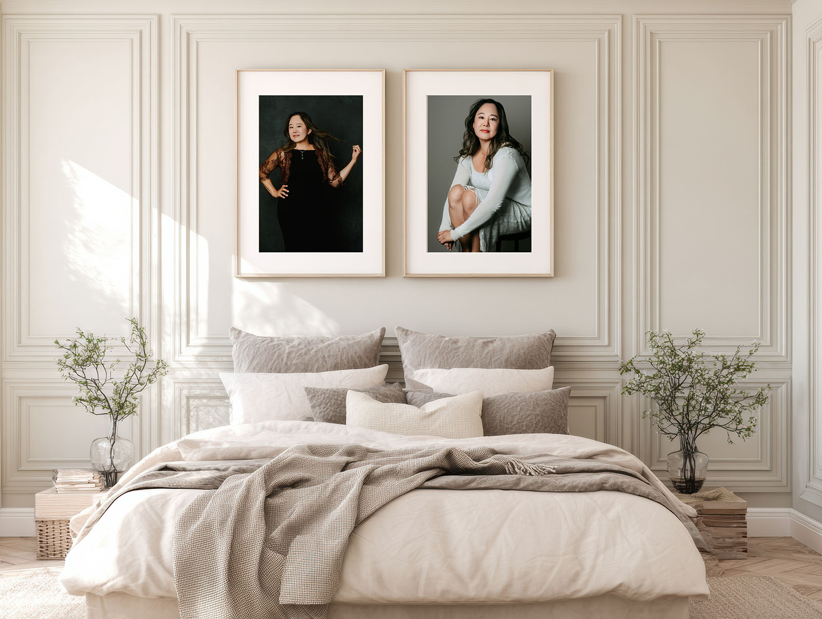 alpana holding baby in carrier on back