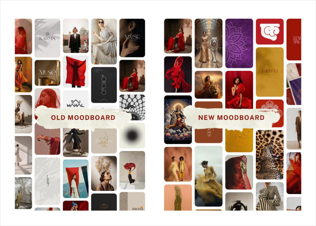old vs new mood board